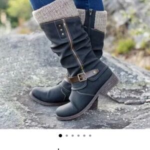 NIP- Kehlani Black Boots.. size 10- They are weather resistant- which is great,